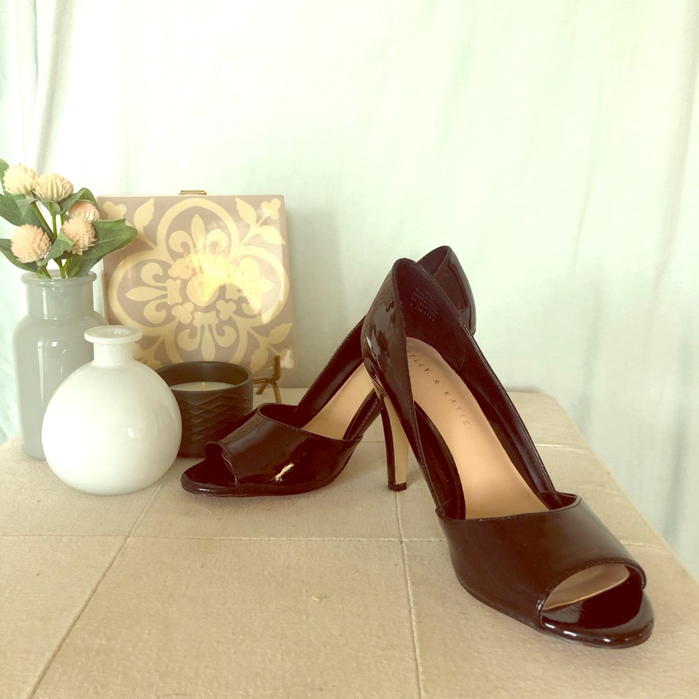 Kelly & Katie Tibalt Open-Toe Black Heels